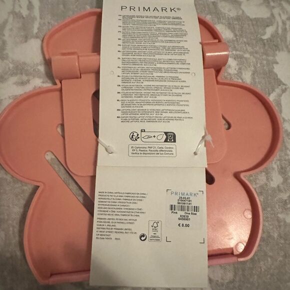 NWT Primark Pink Flower Laptop Stand - Picture 2 of 2